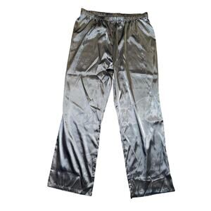 Nicole Miller Satin Lounge Pants Wide Leg Sleepwear Bottoms Size L